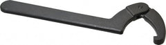 Proto - 4-1/2" to 6-1/4" Capacity, Black Oxide Finish, Adjustable Hook Spanner Wrench - 12-1/8" OAL, 1/4" Hook Pin Height - Exact Tooling