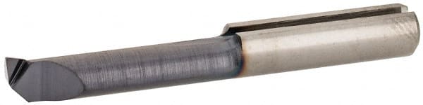 Iscar - 4mm Min Bore Diam, 15mm Max Bore Depth, 4mm Shank Diam, Chamfering & Corner Radius Boring Bar - 0.0039" Corner Radius, Left Hand Cut, Solid Carbide, TiAlN Finish - Exact Tooling