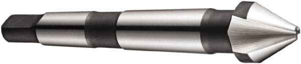 DORMER - 3 Flute 60° High Speed Steel Countersink - Bright Finish, 90mm OAL, Single End, Morse Taper Shank, Right Hand Cut - Exact Tooling