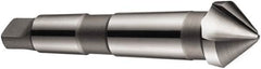 DORMER - 3 Flute 90° High Speed Steel Countersink - Bright Finish, 106mm OAL, Single End, Morse Taper Shank, Right Hand Cut - Exact Tooling
