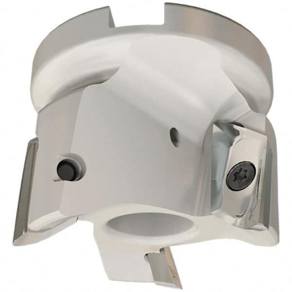 Iscar - 3 Inserts, 63mm Cut Diam, 27mm Arbor Diam, 20.5mm Max Depth of Cut, Indexable Square-Shoulder Face Mill - 0/90° Lead Angle, 50mm High, HM90 APCR 2206.. Insert Compatibility, Through Coolant, Series Helialu - Exact Tooling