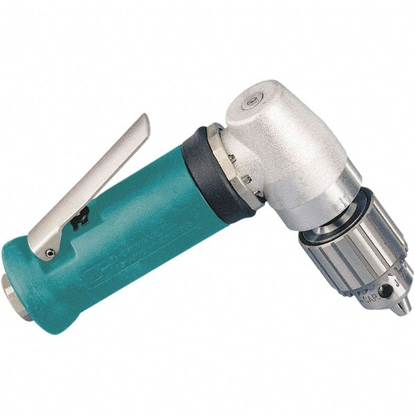 Dynabrade - 1/4" Keyed Chuck - Right Angle Handle, 20,000 RPM, 0.4 hp, 90 psi - Exact Tooling
