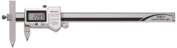 Mitutoyo - 10 to 200mm Range, 0.01mm Resolution, IP67 Electronic Caliper - Stainless Steel with 30mm Stainless Steel Jaws, 0.03mm Accuracy, SPC Output - Exact Tooling
