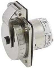 Hubbell Wiring Device-Kellems - 125/250 VAC, 50 Amp, Self Grounding Inlet - 3 Poles, 4 Wire, Male End, Metallic - Exact Tooling