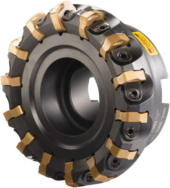 Sandvik Coromant - 160mm Cut Diam, 40mm Arbor Hole, 6mm Max Depth of Cut, 65° Indexable Chamfer & Angle Face Mill - 22 Inserts, R365-1505ZNE Insert, Right Hand Cut, Series CoroMill 365 - Exact Tooling