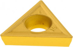 Iscar - TPMT321 Grade IC9150 Carbide Turning Insert - TiCN/Al2O3/TiN Finish, 60° Triangle, 3/8" Inscr Circle, 1/8" Thick, 1/64" Corner Radius - Exact Tooling