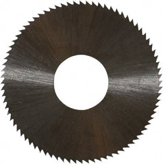 Controx - 1-1/2" Diam x 0.014" Blade Thickness x 1/2" Arbor Hole Diam, 80 Tooth Slitting and Slotting Saw - Arbor Connection, Right Hand, Uncoated, High Speed Steel, Concave Ground - Exact Tooling