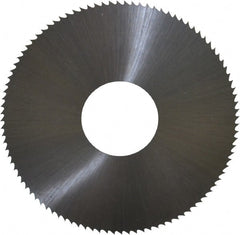 Controx - 2" Diam x 0.02" Blade Thickness x 5/8" Arbor Hole Diam, 100 Tooth Slitting and Slotting Saw - Arbor Connection, Right Hand, Uncoated, High Speed Steel, Concave Ground - Exact Tooling