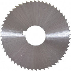 Controx - 2" Diam x 0.04" Blade Thickness x 5/8" Arbor Hole Diam, 100 Tooth Slitting and Slotting Saw - Arbor Connection, Right Hand, Uncoated, Cobalt, Concave Ground, Contains Keyway - Exact Tooling