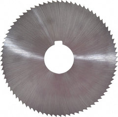 Controx - 4" Diam x 0.0781" Blade Thickness x 1" Arbor Hole Diam, 80 Tooth Slitting and Slotting Saw - Arbor Connection, Right Hand, Uncoated, Cobalt, Concave Ground, Contains Keyway - Exact Tooling