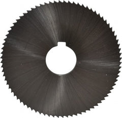 Controx - 4" Diam x 1/8" Blade Thickness x 1" Arbor Hole Diam, 80 Tooth Slitting and Slotting Saw - Arbor Connection, Right Hand, Uncoated, Cobalt, Concave Ground, Contains Keyway - Exact Tooling