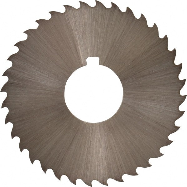 Controx - 2" Diam x 1/16" Blade Thickness x 5/8" Arbor Hole Diam, 36 Tooth Slitting and Slotting Saw - Arbor Connection, Right Hand, Uncoated, Cobalt, 15° Rake, Concave Ground, Contains Keyway - Exact Tooling