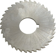Controx - 2" Diam x 0.0781" Blade Thickness x 5/8" Arbor Hole Diam, 36 Tooth Slitting and Slotting Saw - Arbor Connection, Right Hand, Uncoated, Cobalt, 15° Rake, Concave Ground, Contains Keyway - Exact Tooling