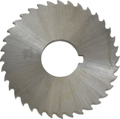 Controx - 2" Diam x 1/8" Blade Thickness x 5/8" Arbor Hole Diam, 36 Tooth Slitting and Slotting Saw - Arbor Connection, Right Hand, Uncoated, Cobalt, 15° Rake, Concave Ground, Contains Keyway - Exact Tooling