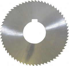 Controx - 3" Diam x 0.04" Blade Thickness x 1" Arbor Hole Diam, 64 Tooth Slitting and Slotting Saw - Arbor Connection, Right Hand, Uncoated, Cobalt, 15° Rake, Concave Ground, Contains Keyway - Exact Tooling