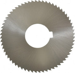 Controx - 3" Diam x 0.0469" Blade Thickness x 1" Arbor Hole Diam, 64 Tooth Slitting and Slotting Saw - Arbor Connection, Right Hand, Uncoated, Cobalt, 15° Rake, Concave Ground, Contains Keyway - Exact Tooling