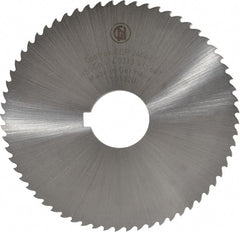 Controx - 4" Diam x 0.0313" Blade Thickness x 1" Arbor Hole Diam, 64 Tooth Slitting and Slotting Saw - Arbor Connection, Right Hand, Uncoated, Cobalt, 15° Rake, Concave Ground - Exact Tooling
