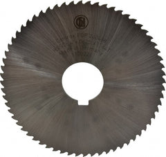 Controx - 4" Diam x 1/16" Blade Thickness x 1" Arbor Hole Diam, 64 Tooth Slitting and Slotting Saw - Arbor Connection, Right Hand, Uncoated, Cobalt, 15° Rake, Concave Ground, Contains Keyway - Exact Tooling