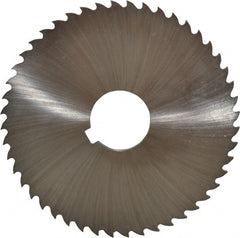 Controx - 4" Diam x 1/8" Blade Thickness x 1" Arbor Hole Diam, 48 Tooth Slitting and Slotting Saw - Arbor Connection, Right Hand, Uncoated, Cobalt, 15° Rake, Concave Ground, Contains Keyway - Exact Tooling