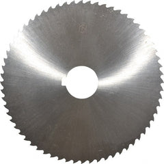 Controx - 5" Diam x 1/16" Blade Thickness x 1" Arbor Hole Diam, 64 Tooth Slitting and Slotting Saw - Arbor Connection, Right Hand, Uncoated, Cobalt, 15° Rake, Concave Ground, Contains Keyway - Exact Tooling
