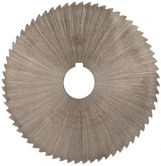 Controx - 5" Diam x 0.0781" Blade Thickness x 1" Arbor Hole Diam, 64 Tooth Slitting and Slotting Saw - Arbor Connection, Right Hand, Uncoated, Cobalt, 15° Rake, Concave Ground, Contains Keyway - Exact Tooling