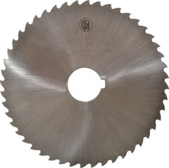 Controx - 5" Diam x 1/8" Blade Thickness x 1" Arbor Hole Diam, 48 Tooth Slitting and Slotting Saw - Arbor Connection, Right Hand, Uncoated, Cobalt, 15° Rake, Concave Ground, Contains Keyway - Exact Tooling