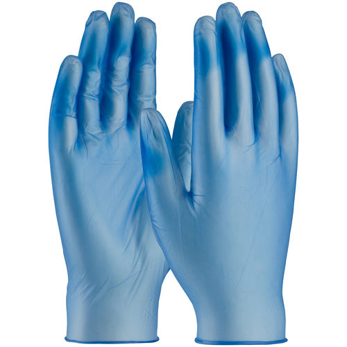 64-V77BPF/XL Disposable Gloves - Ambi-Dex Disposable HD Vinyl - Blue 5 mil Powder Free - Industrial Grade - Exact Tooling