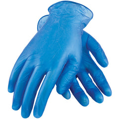 64-V77B/S Disposable Gloves - Ambi-Dex Disposable HD Vinyl - Blue 5 mil - Powdered - Industrial Grade - Exact Tooling