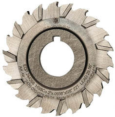 Controx - 2" Blade Diam x x 0.0938" Blade Thickness, 5/8" Hole, 22 Teeth, Cobalt Side Chip Saw - Staggered Tooth, Arbor Connection, Right Hand Cut, Uncoated, with Keyway - Exact Tooling