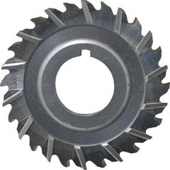 Controx - 2-1/2" Blade Diam x 3/16" Blade Thickness, 7/8" Hole, 28 Teeth, Cobalt Side Chip Saw - Staggered Tooth, Arbor Connection, Right Hand Cut, Uncoated, with Keyway - Exact Tooling