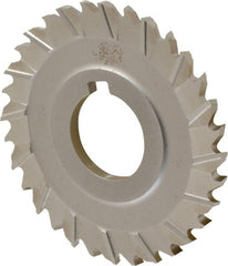 Controx - 3" Blade Diam x x 0.1563" Blade Thickness, 1" Hole, 32 Teeth, Cobalt Side Chip Saw - Staggered Tooth, Arbor Connection, Right Hand Cut, Uncoated, with Keyway - Exact Tooling