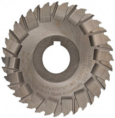 Controx - 4" Blade Diam x x 0.0781" Blade Thickness, 1" Hole, 36 Teeth, Cobalt Side Chip Saw - Staggered Tooth, Arbor Connection, Right Hand Cut, Uncoated, with Keyway - Exact Tooling