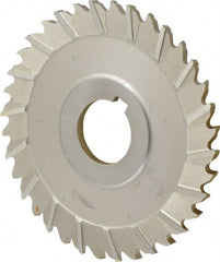 Controx - 4" Blade Diam x x 0.1563" Blade Thickness, 1" Hole, 36 Teeth, Cobalt Side Chip Saw - Staggered Tooth, Arbor Connection, Right Hand Cut, Uncoated, with Keyway - Exact Tooling