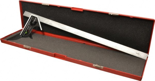 SPI - 2 Piece, 24" Combination Square Set - 1/100, 1/32, 1/50 & 1/64" (16R) Graduation, Hardened Steel Blade, Hardened Steel Square Head - Exact Tooling