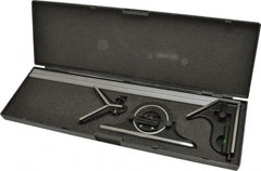 SPI - 4 Piece, 18" Combination Square Set - 1/100, 1/32, 1/50 & 1/64" (16R) Graduation, Hardened Steel Blade, Hardened Steel Center, Protractor & Square Head - Exact Tooling