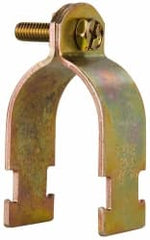 Cooper B-Line - 1-1/2" Pipe, 12 Gauge Framing Channel & Strut Mounted Clamp - Zinc Dichromate, Rigid Conduit - Exact Tooling