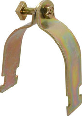 Cooper B-Line - 2-1/2" Pipe, 12 Gauge Framing Channel & Strut Mounted Clamp - Zinc Dichromate, Rigid Conduit - Exact Tooling