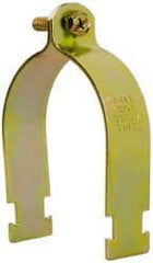 Cooper B-Line - 3" Pipe, 1/8 Gauge Framing Channel & Strut Mounted Clamp - Zinc Dichromate, Rigid Conduit - Exact Tooling