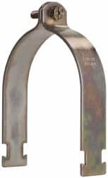 Cooper B-Line - 4" Pipe, 1/8 Gauge Framing Channel & Strut Mounted Clamp - Zinc Dichromate, Rigid Conduit - Exact Tooling