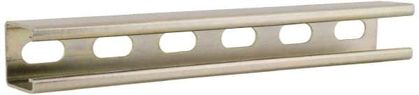 Cooper B-Line - 10' Long x 1-5/8" Wide x 1-5/8" High, 12 Gauge, Carbon Steel, Half Slot Framing Channel & Strut - 0.105" Thick, Dichromate - Exact Tooling