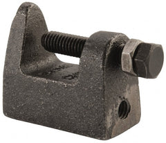 Cooper B-Line - 1-1/4" Max Flange Thickness, 3/8" Rod Wide Jaw Top Beam Clamp - 500 Lb Capacity, Malleable Iron - Exact Tooling