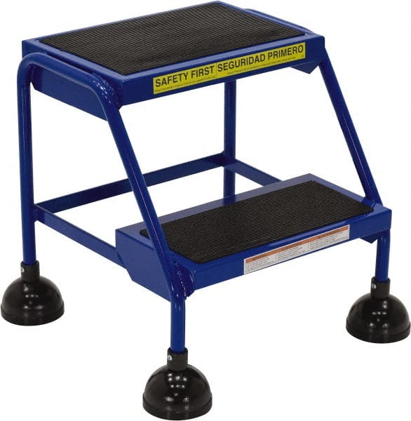 Vestil - 19-1/4" 2 Step Ladder - 300 Lb Capacity, 19-1/4" Platform Height, 19-1/4" Base Width x 25" Base Depth, Rubber Matted - Exact Tooling