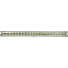Vestil - 12' Long x 12" High, Gray with Black & Yellow Caution Tape Steel Straight Heavy Duty Guard Rail - 3 Rails Accommodated, 3-1/4" Deep, 83 Lb - Exact Tooling