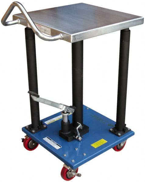 Vestil - 500 Lb Capacity Manual Hydraulic Post Lift Table - 31" Lift Height, 18" Platform Length x 18" Platform Width - Exact Tooling