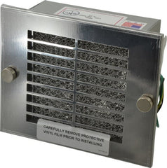 Cooper B-Line - 105 CFM, 3,000 RPM, Enclosure Cooling Fan Package - 7-3/8 Inch Wide x 2-3/8 Inch Deep x 6-1/8 Inch High, 15 W, 115 VAC, Stainless Steel Grill, Steel Enclosure - Exact Tooling