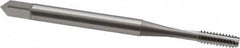 OSG - #4-40 UNC 2B/3B 3 Flute Bright Finish Vanadium High Speed Steel Straight Flute Machine Tap - Bottoming, Right Hand Thread, 1-7/8" OAL, 9/16" Thread Length, H2 Limit, Oversize - Exact Tooling