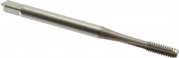 OSG - #5-40 UNC 2B/3B 3 Flute Nitride Finish Vanadium High Speed Steel Straight Flute Machine Tap - Bottoming, Right Hand Thread, 1-15/16" OAL, 5/8" Thread Length, H2 Limit, Oversize - Exact Tooling