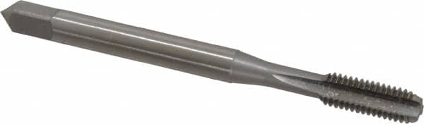OSG - #10-32 UNF 2B 3 Flute Nitride Finish Vanadium High Speed Steel Straight Flute Machine Tap - Bottoming, Right Hand Thread, 2-3/8" OAL, 7/8" Thread Length, H3 Limit, Oversize - Exact Tooling