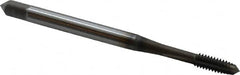 OSG - #5-40 UNC 2B/3B 3 Flute Nitride Finish Vanadium High Speed Steel Straight Flute Machine Tap - Plug, Right Hand Thread, 1-15/16" OAL, 5/8" Thread Length, H2 Limit, Oversize - Exact Tooling