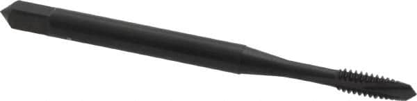 OSG - #4-40 UNC, 2 Flute, Oxide Finish, Vanadium High Speed Steel Spiral Point Tap - Plug Chamfer, Right Hand Thread, 1-7/8" OAL, 9/16" Thread Length, 0.141" Shank Diam, Series 280 - Exact Tooling